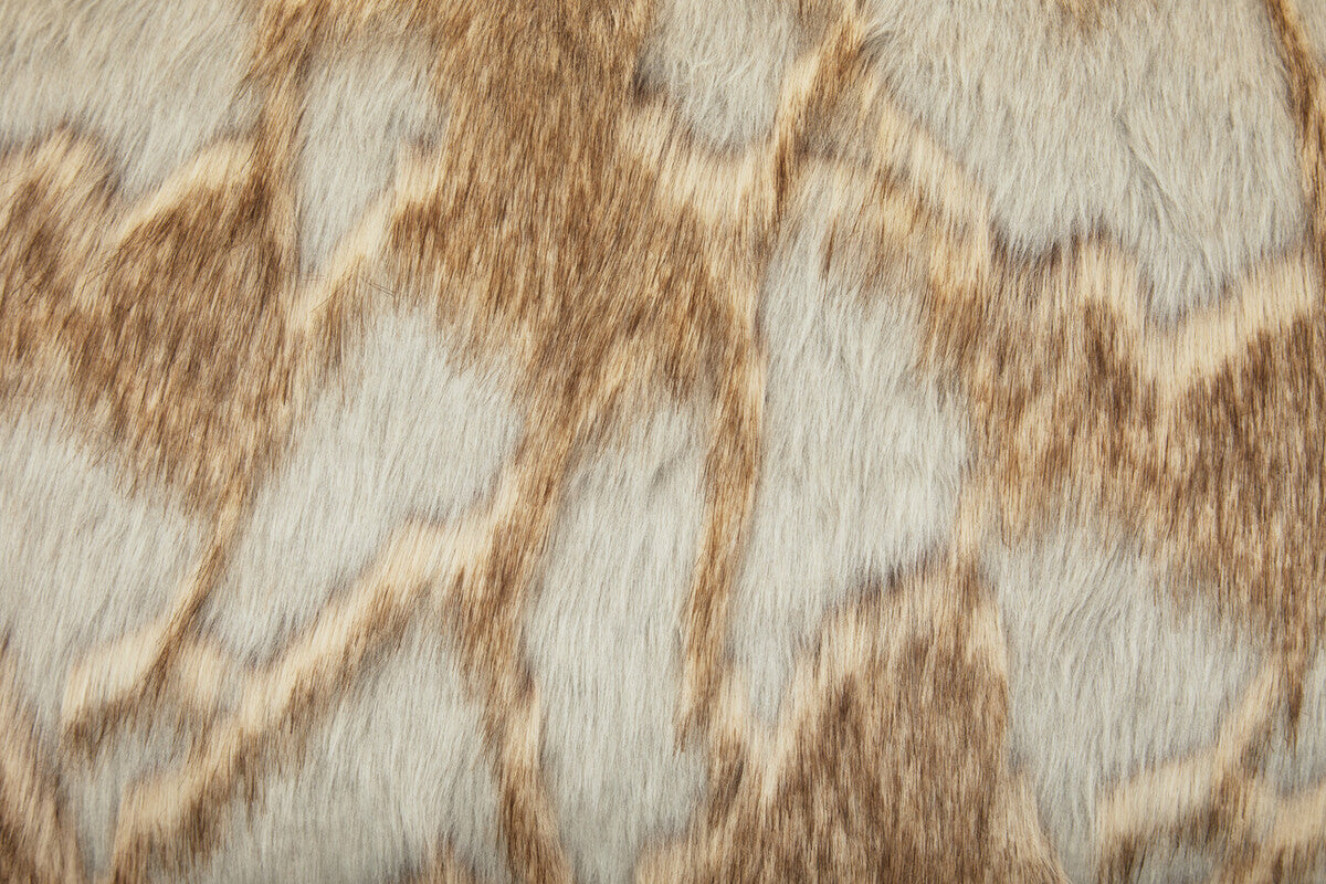 Bosie Lamina Grey & Natural Fur Cushion