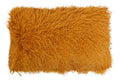 Bosie Real Mongolian Fur Ochre Rectangular Cushion