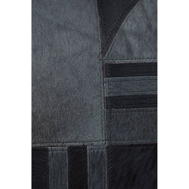 Bosie Safira Black & Grey Hair On Leather Cushion