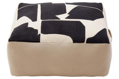 Bosie Ozella Natural & Black Square Floor Cushion