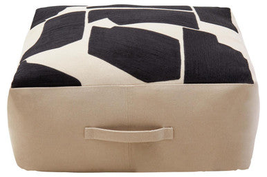 Bosie Ozella Natural & Black Square Floor Cushion