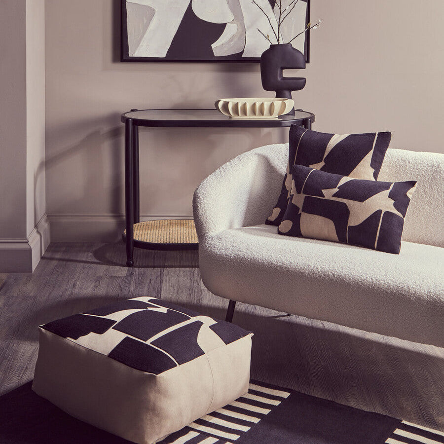 Bosie Ozella Natural & Black Square Floor Cushion