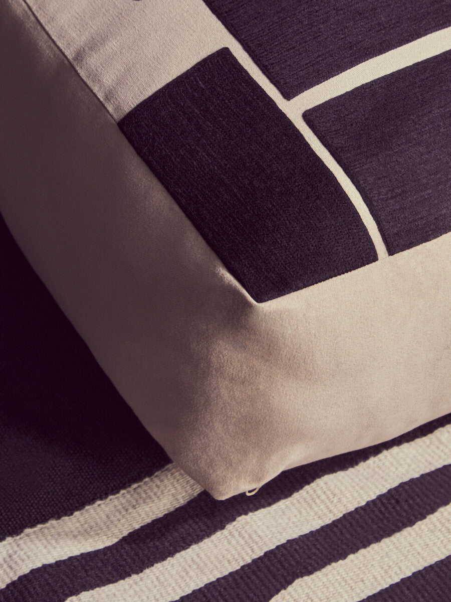 Bosie Ozella Natural & Black Square Floor Cushion