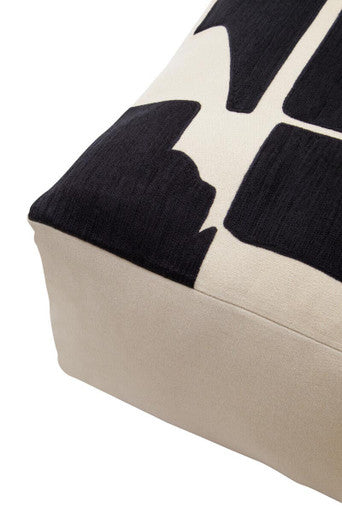 Bosie Ozella Natural & Black Square Floor Cushion