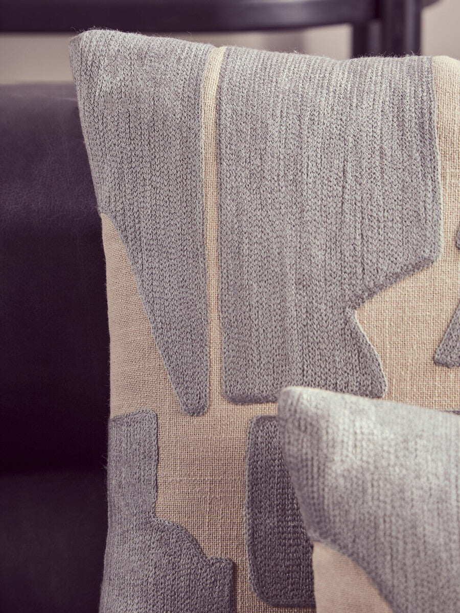 Bosie Ozella Natural & Grey Square Cushion