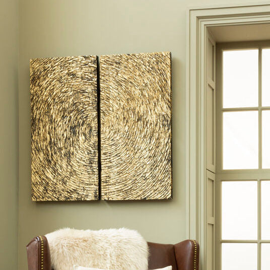 Modello Wood Carving Gold Wall Art