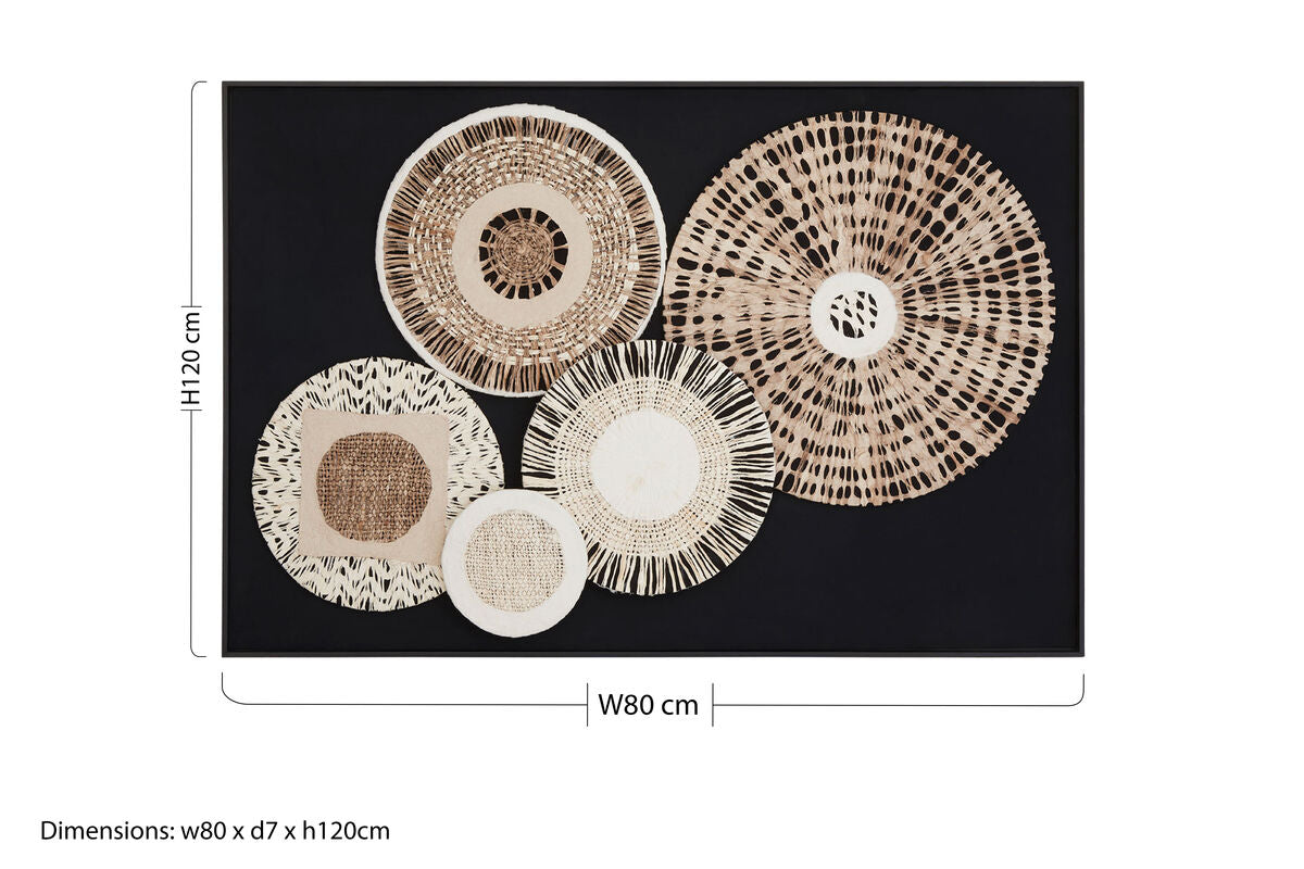 Modello Natural & Black Paper Design Wall Art