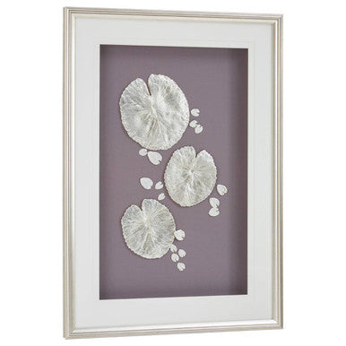 Nason Silver Leaf Design Wall Art With Wooden Frame