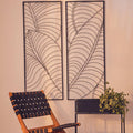Trento Large Black Leaf Design Wall Art