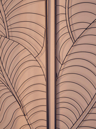 Trento Large Black Leaf Design Wall Art