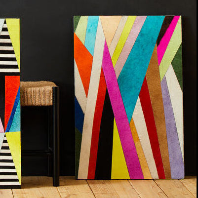 Safira Genuine Leather Striped Wall Art