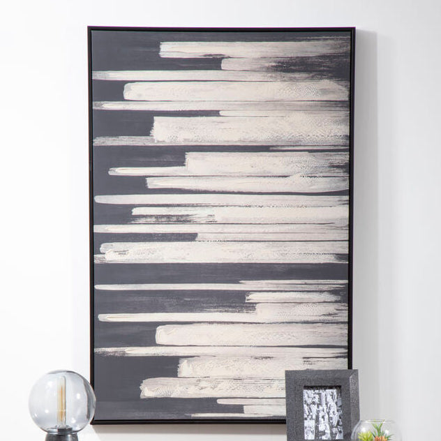 Astratto Black & Natural Canvas Wall Art