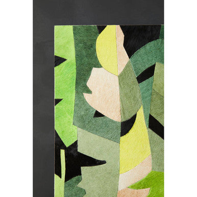 Safira Botanical Hair On Leather Patchwork Wall Art