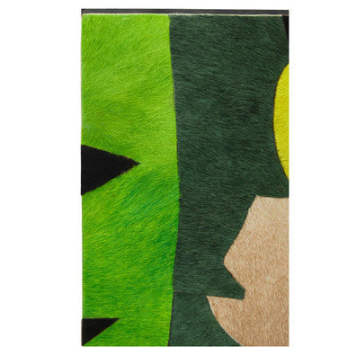 Safira Botanical Hair On Leather Patchwork Wall Art