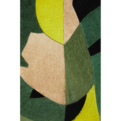 Safira Botanical Hair On Leather Patchwork Wall Art