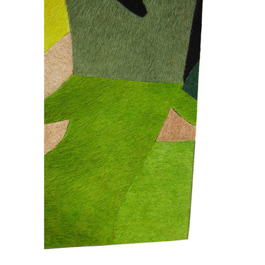Safira Botanical Hair On Leather Patchwork Wall Art