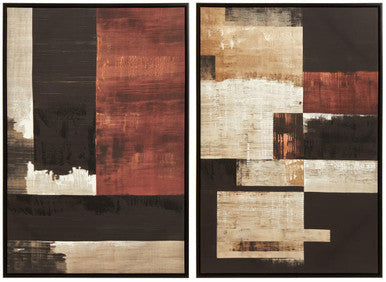 Astratto Set Of 2 Geometric Abstract Canvas Wall Art