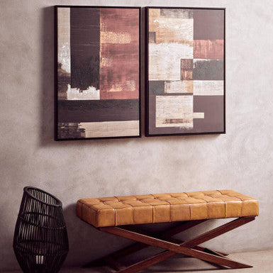 Astratto Set Of 2 Geometric Abstract Canvas Wall Art