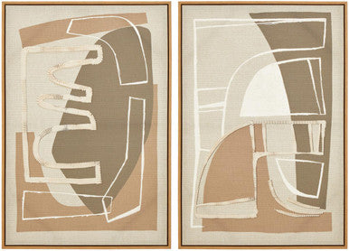 Astratto Set Of 2 Neutral Abstract Canvas Wall Art