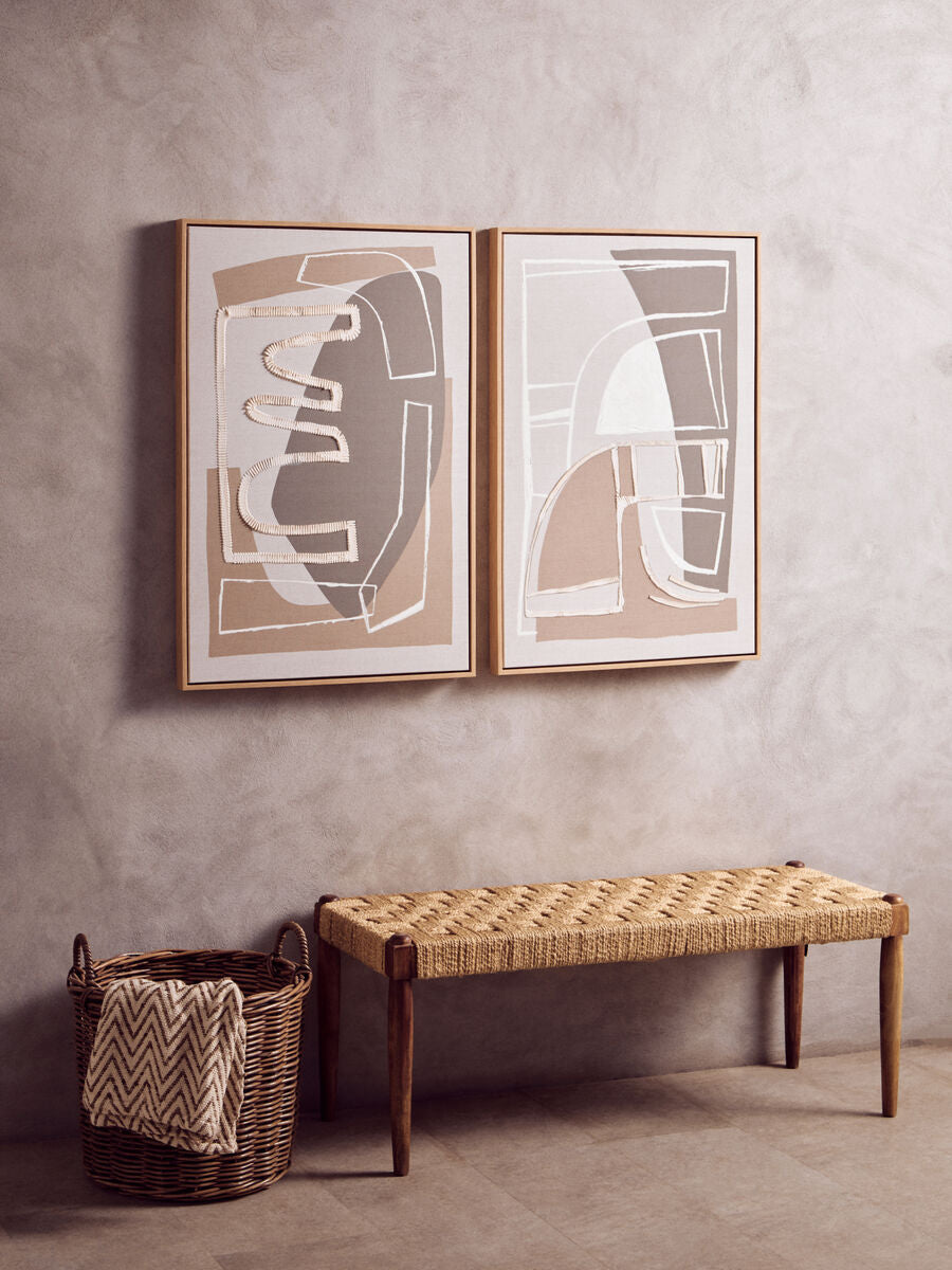 Astratto Set Of 2 Neutral Abstract Canvas Wall Art