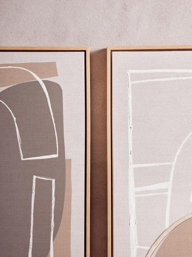 Astratto Set Of 2 Neutral Abstract Canvas Wall Art