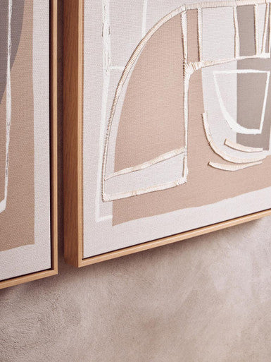 Astratto Set Of 2 Neutral Abstract Canvas Wall Art