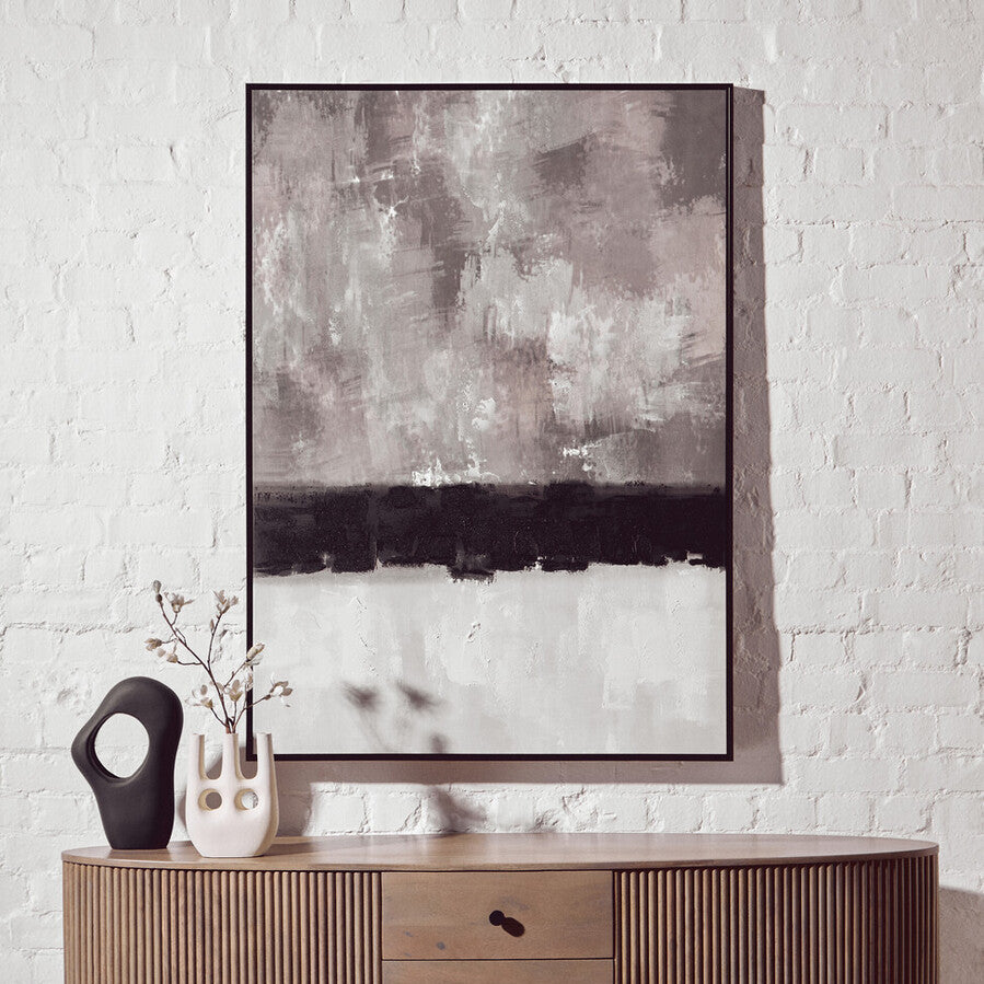 Astratto Monochrome Textured Canvas Wall Art