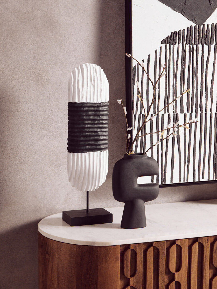 Astratto Black & White Abstract Hand Painted Wall Art
