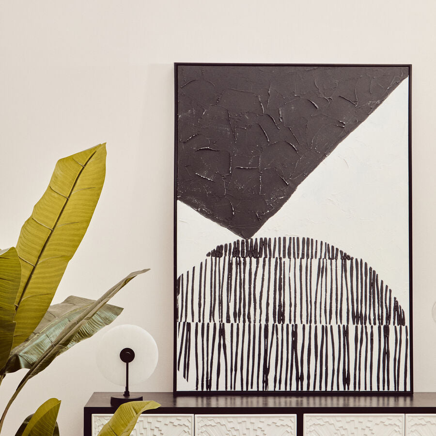 Astratto Black & White Abstract Hand Painted Wall Art