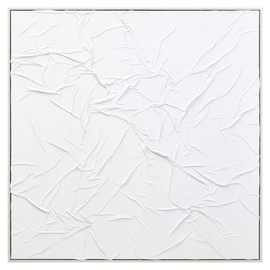 Astratto White Hand Painted Sculptural Fabric Wall Art