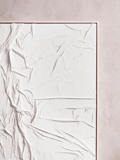 Astratto White Hand Painted Sculptural Fabric Wall Art