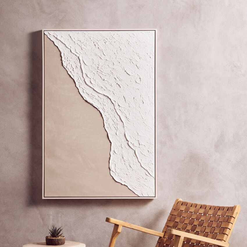 Astratto Canvas Natural & White Textured Plaster Wall Art