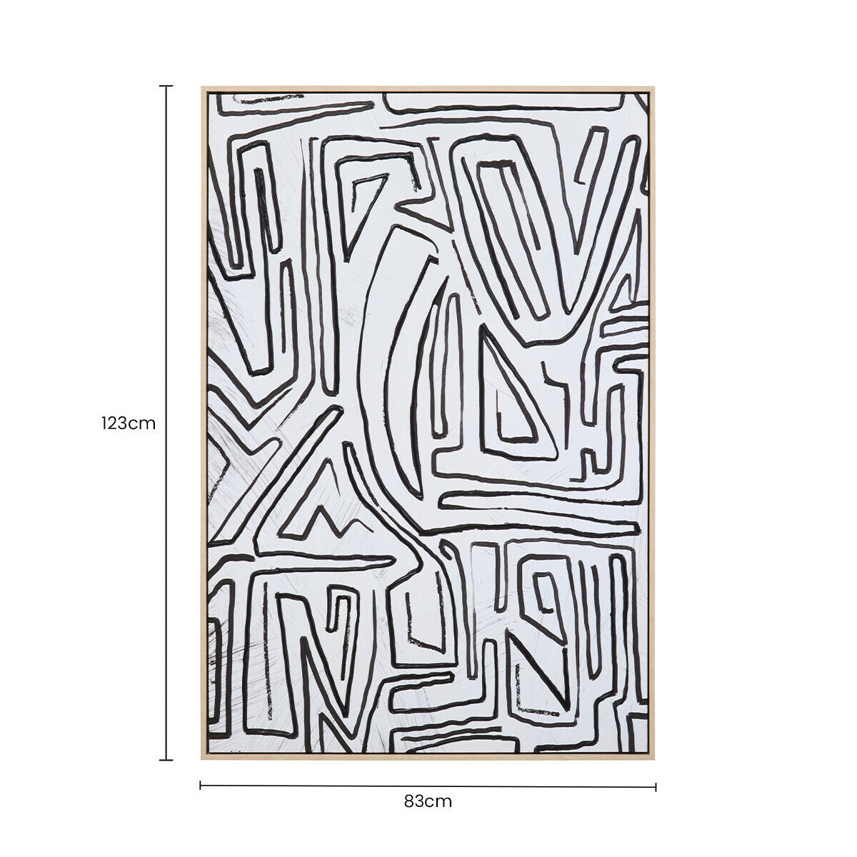 Astratto Abstract Black & Cream Textured Wall Art