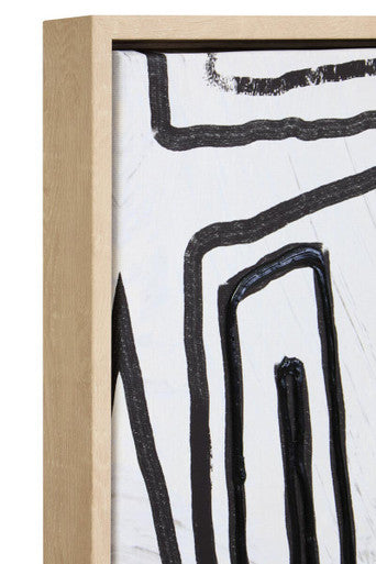 Astratto Abstract Black & Cream Textured Wall Art