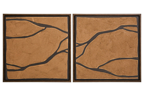 Astratto Set Of 2 Brown & Black Textured Wall Art