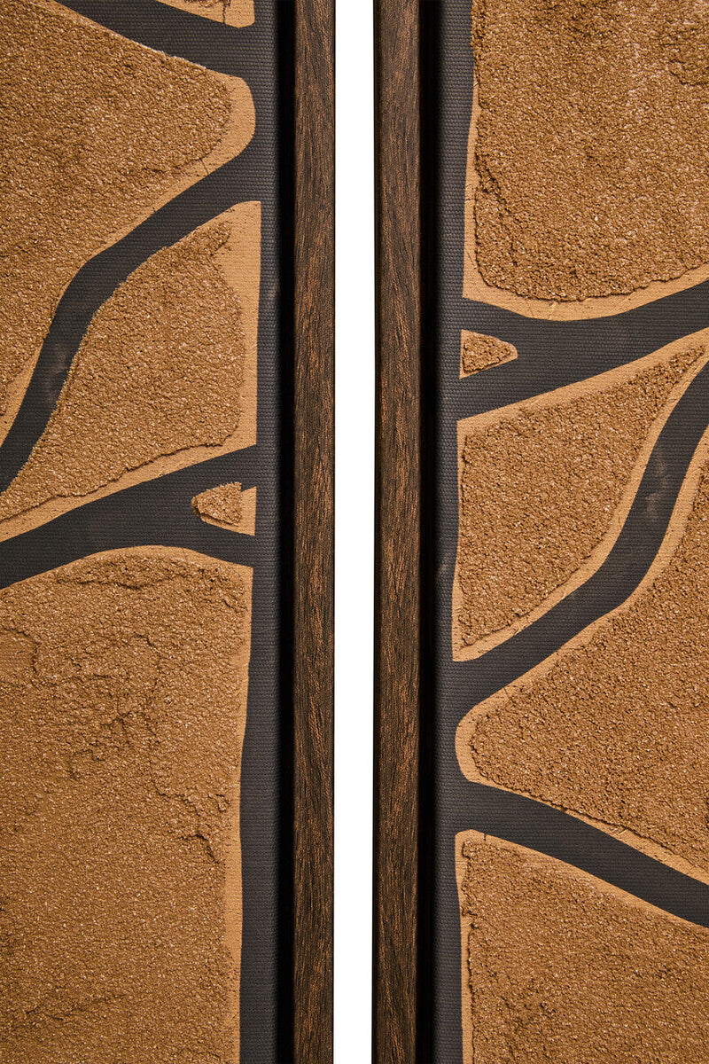 Astratto Set Of 2 Brown & Black Textured Wall Art