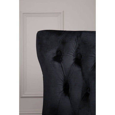 Kensington Townhouse Black Buttoned Dining Chair