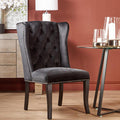 Kensington Townhouse Black Velvet Dining Chair With Dark Legs