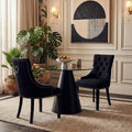 Kensington Townhouse Black Linen Studded Dining Chair