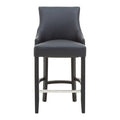 Kensington Townhouse Charcoal Leather Bar Chair
