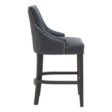 Kensington Townhouse Charcoal Leather Bar Chair