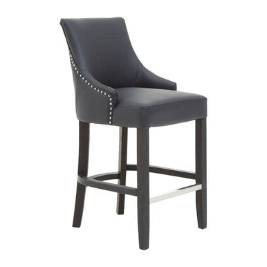 Kensington Townhouse Charcoal Leather Bar Chair