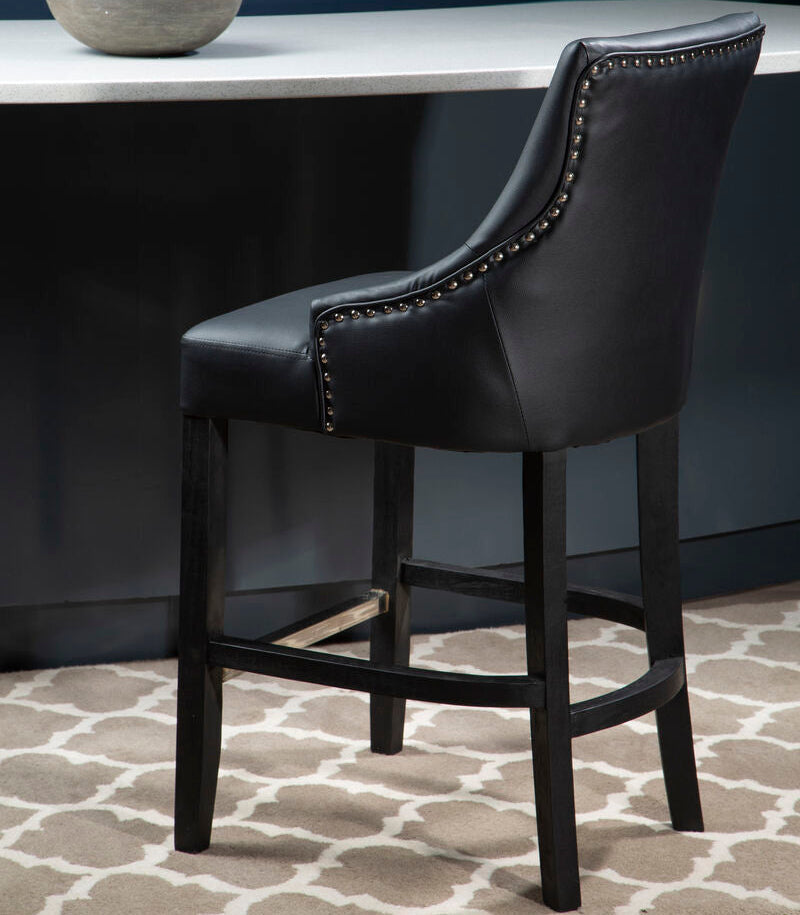 Kensington Townhouse Charcoal Leather Bar Chair