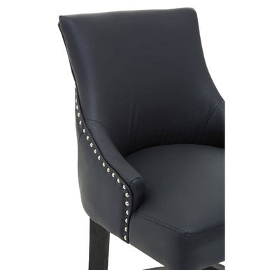 Kensington Townhouse Charcoal Leather Bar Chair