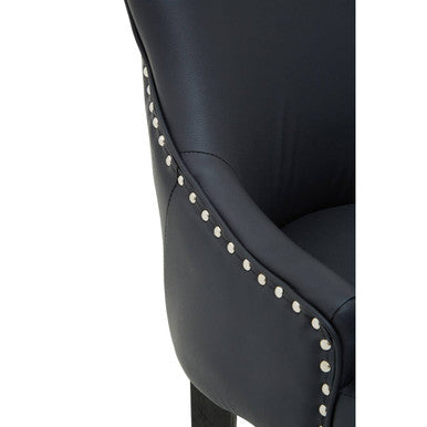 Kensington Townhouse Charcoal Leather Bar Chair