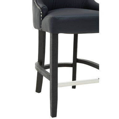 Kensington Townhouse Charcoal Leather Bar Chair