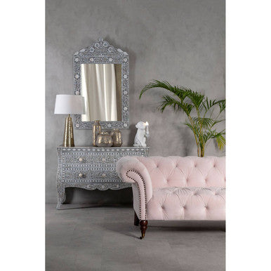 3 Seat Blossom Fabric Chesterfield Sofa, Suri