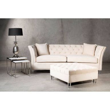 Samara Sand Fabric Footstool