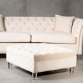 Samara Sand Fabric Footstool
