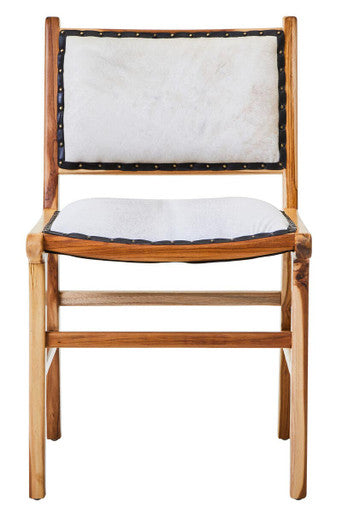 Kendari Natural Leather & Teak Wood Dining Chair